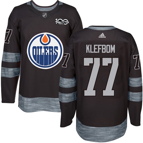 Adidas Oilers #77 Oscar Klefbom Black 1917-100th Anniversary Stitched NHL Jersey